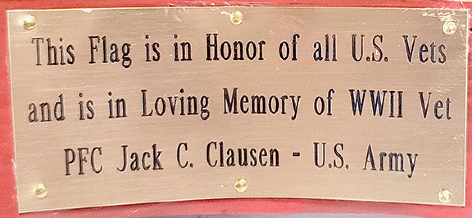 Wooden Flag Donated to American Legion Post #79