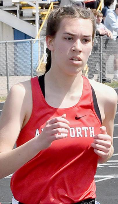 Katherine Kerrigan placed third in the 3200 Meter Run with a time of 13:19.45.