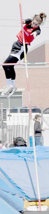 Maia Flynn cleared 8’ in the pole vault at O’Neill.