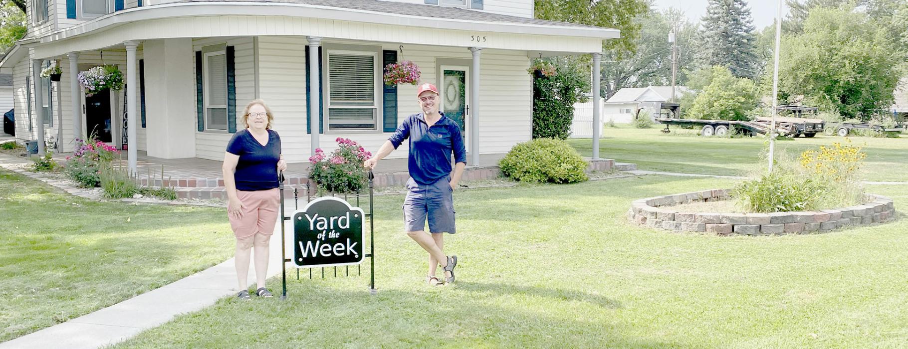 Steve and Amy Dike, who live at 305 N. Osborne Street, received the Yard of the Week honors for this week. Along with some big flower planters around their property, they have hanging baskets, Day Lillies, Rose Bushes, Black Eyed Susan, Petunias and Impatiens. If you have a property that you think needs to be recognized, contact any of the Ainsworth Area Chamber of Commerce Board of Directors.