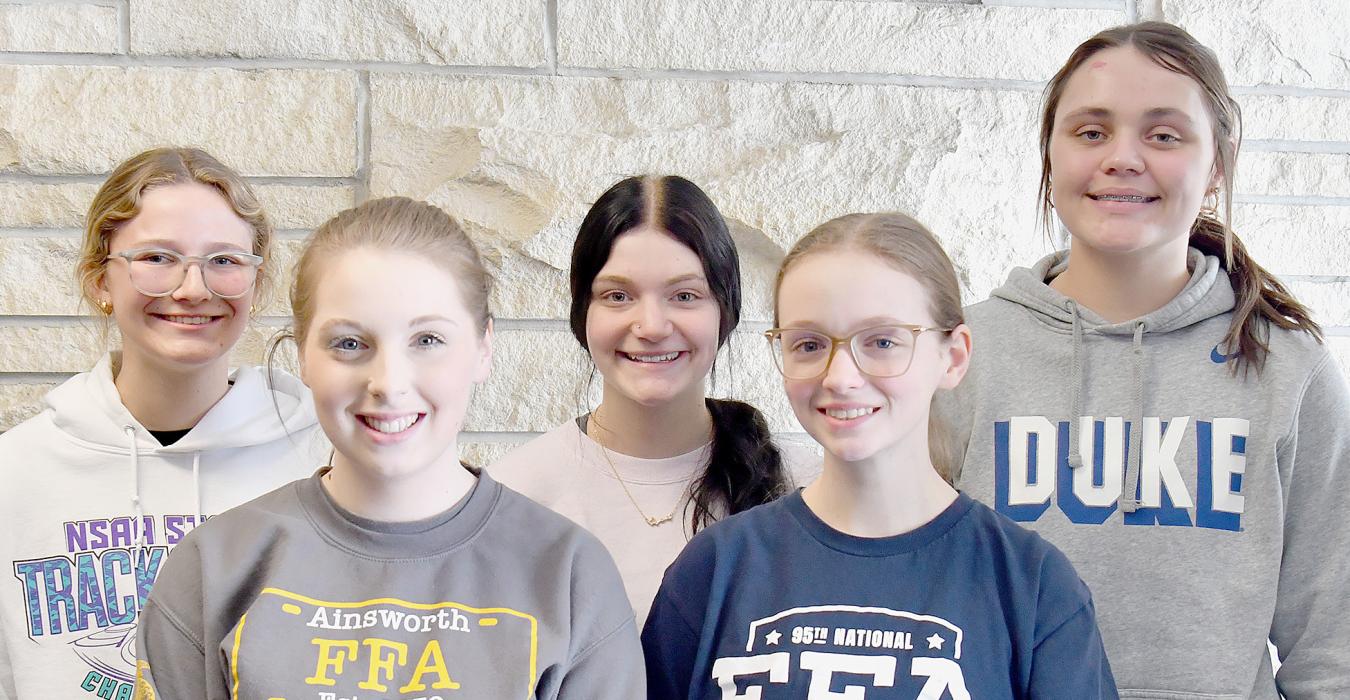 Nursery and Landscape: (Front Row - Left to Right): Gracie Petty and Makenna Pierce; (Back Row - Left to Right): Emma Kennedy, Brianna Starkey and Karli Kral.