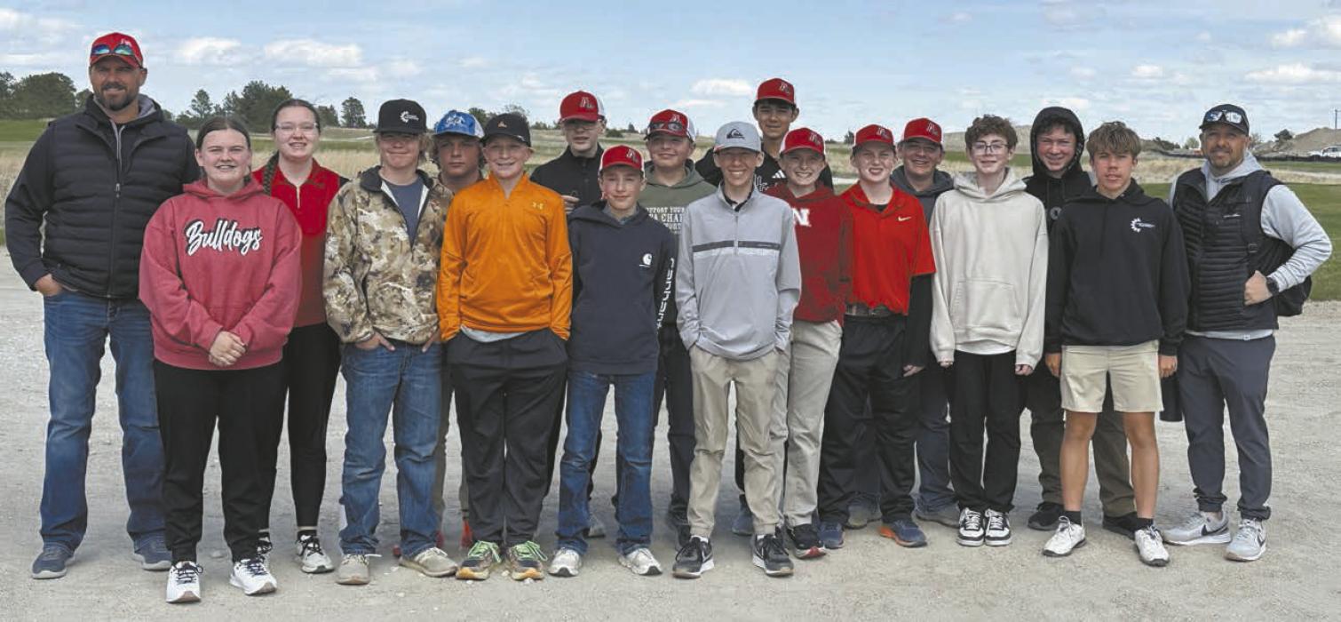 The 2026 Middle School Golf season team members included (left - right): Asst. Coach Cam Palmer, Kira Goochey, Mia Crisman, Trypp Marbry, Vaden Pike, Carter Painter, Leighton Konkoleski, Tristan Sedlacek, Owen King, Callen Pierce, Drew Palmer, Tygan Sisson, Cash Jenkins, Jack King, Mason Shepperd, Quade Jones, Nathan Fernau, Head Coach John Pierce.
