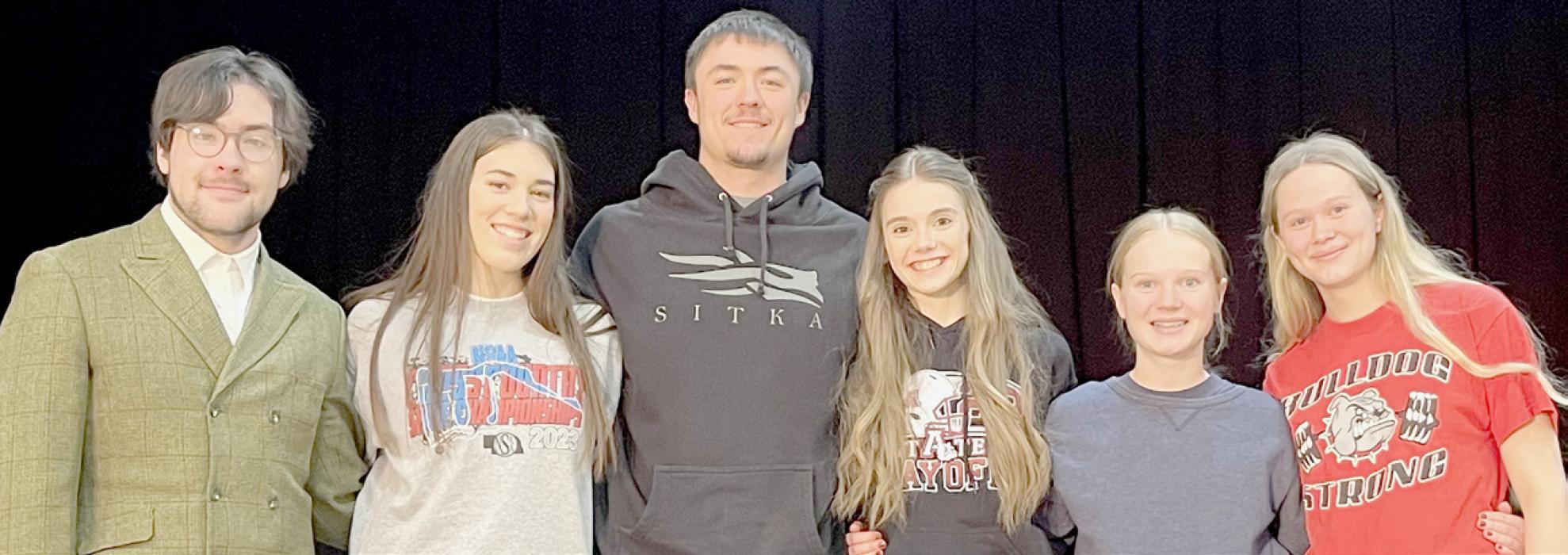 Named as Outstanding Performers during the District Competition were these Ainsworth Community Schools students (left to right)Cole Bodeman, Katherine Kerrigan, Trey Appelt, Taylor Allen, Kiley Orton, and Puridy Haley