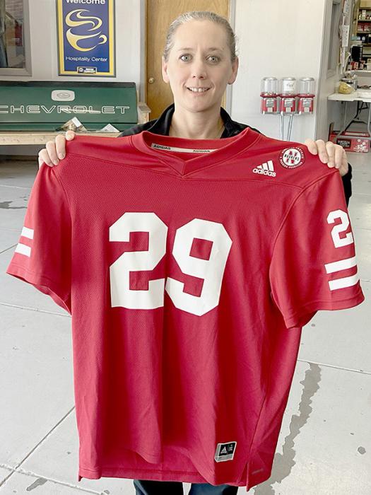 Eileen Cook Wins Nelson Football Jersey