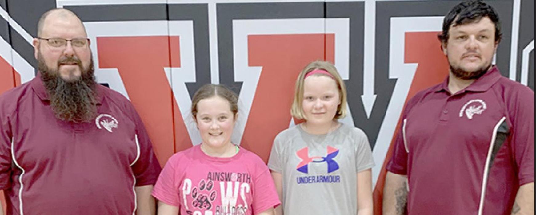 Payton Sears (left) won the Girls 10-11 Year Old Division with Tinley Buechle (right) taking second place.