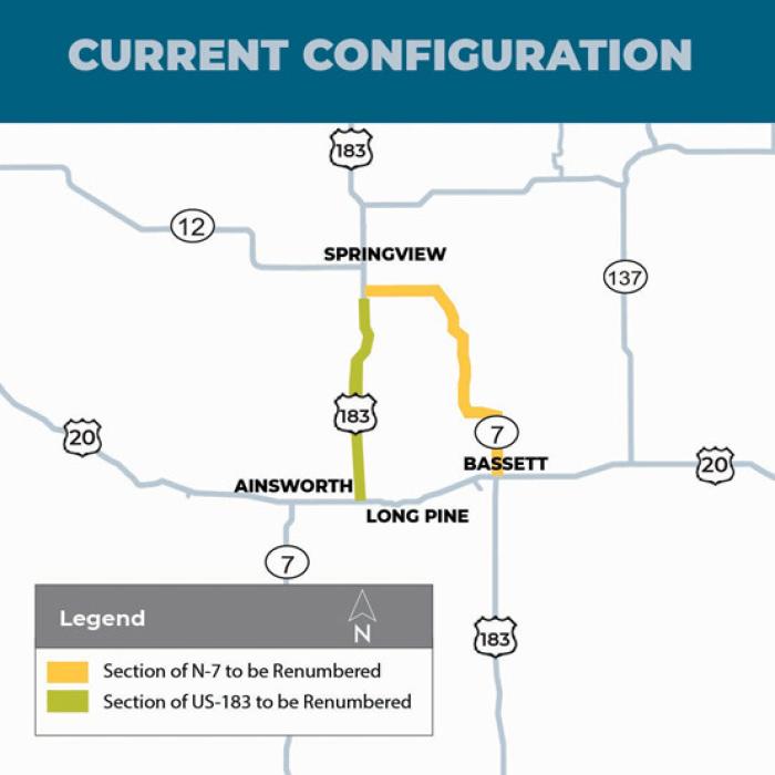 NDOT Announces Renumbering of US-183 and N-7 Near Bassett