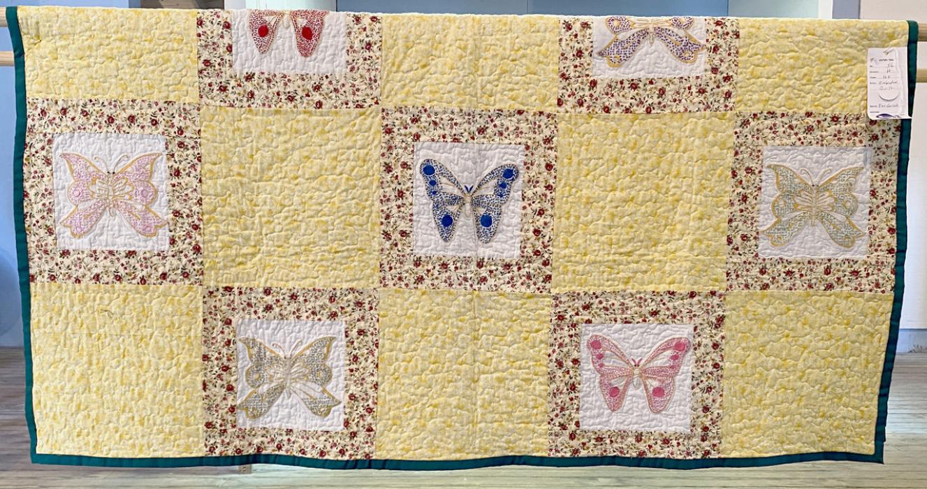 The quilt exhibited by Pam Carrol was chosen as the Best In Show and can be entered in the Nebraska State Fair in 2023.