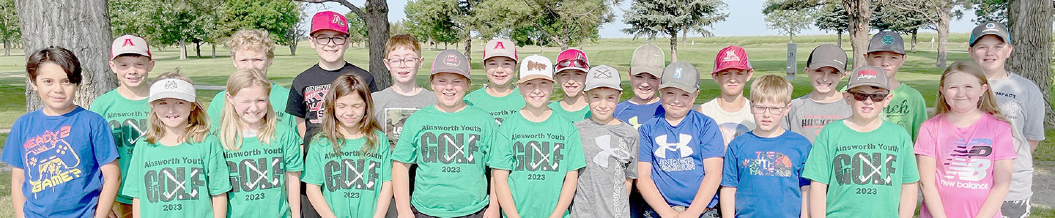 The 2023 Ainsworth Youth Group included Third and Fourth Graders which were (Front Row - Left to Right) Diego Godoy, Logan Johnson, Gracie Gillespie, Bella Pike, Ava Barthel, Emersyn Hasenohr, Tristan Sedlacek, Owen King, Tripp Hallock, Barrett Alberts and Sophia Schroedel; and (Back Row - Left to Right): Mason Winters, Vaden Pike, Leighton Konkoleski, Mason Shepperd, Adeline Hladky, Max Hasenohr, J.W. King, Dash Rathe, Tygan Sisson, Trypp Schmitz and Kira Goochey.