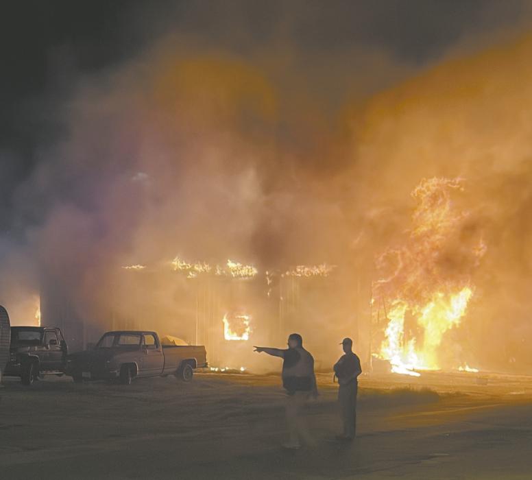 Area fire departments were paged to a fire at the corner of Second and Woodward Streets. The Brown County Sheriff's Department provided traffic control and secured the area. The building was a total loss.