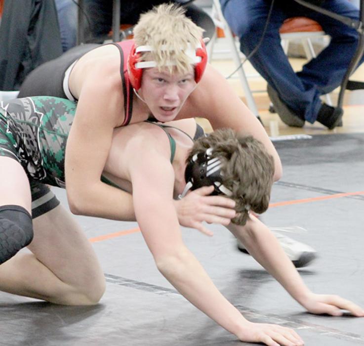 Landon Holloway wrestled in the 152 lb. weight class at the Class D-1 Districts held in Maxwell, NE
