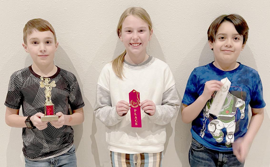 4th Grade Winners: Champion: Tristan Sedlacek, 2nd Place: Landre Stephen and 3rd Place: Juan Godoy Gramajo.
