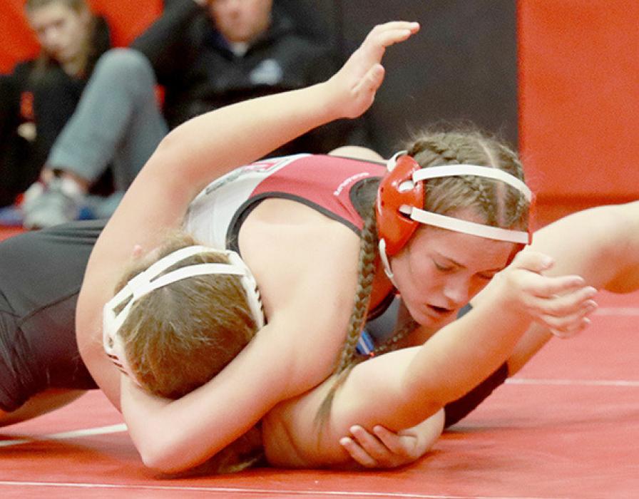 Megan Jones, 155 lb. weight class, pinned Jaycee Hampton of North Platte in 1:55 to take second place in her weight class.
