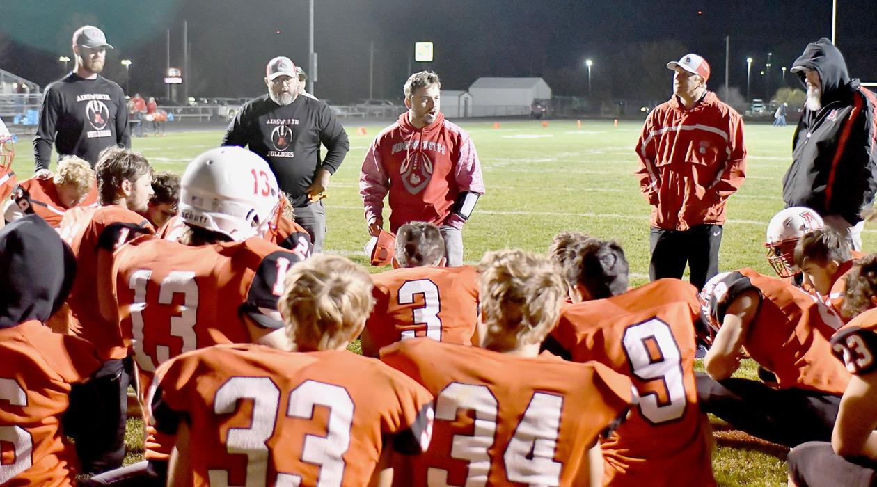 Following the final game of the 2022 football season, the coaches and players gathered under the west end goal posts. The coaches congratulated the players on a fine season and expressed their pleasure in coaching such a fine team and look forward to next year. They thanked the seniors for their leadership and the determination of all the players.