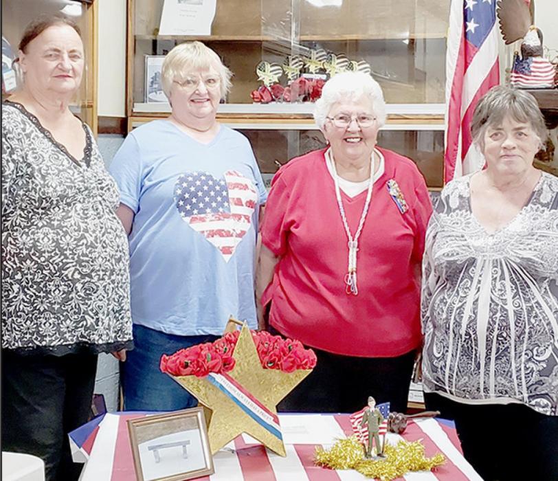 American Legion Aux. #79 held a ceremony honoring Gold Star members. Pictured are (left to right) Mary Lou Hughes - Gold Star Sister, President Marilyn Anderson, Chaplain Ellen Kyser and Phyllis Magill - Gold Star Daughter.