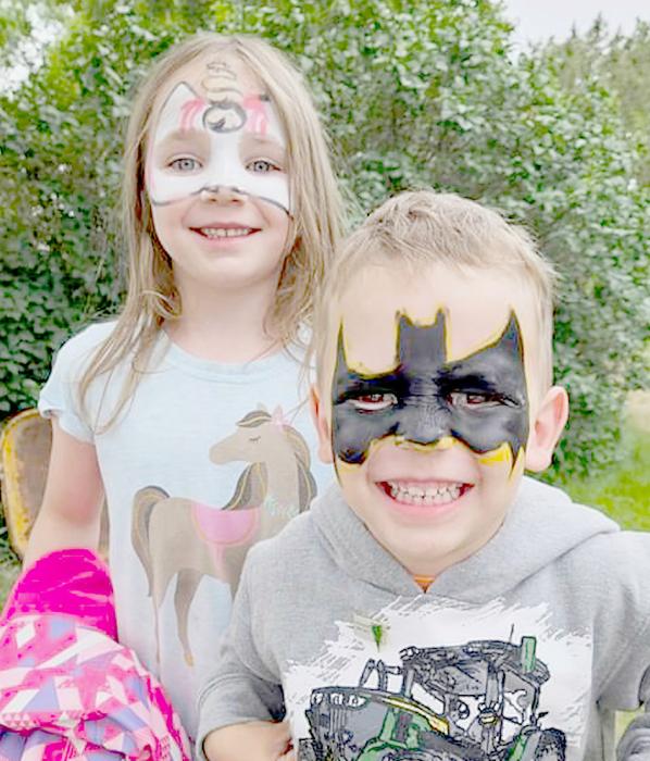 Alina and Arccher Stewart took their turns in getting their faces painted. Always a highlight every year at Long Pine Days.