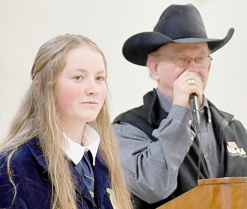 Freshman Kenley Welke will be helping out at 1st Class Auto since they were the highest bidder on her at the FFA Auction.