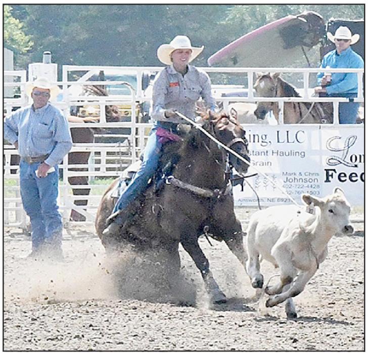 Winning the Breakaway competition at the Brown County Rodeo in Johnstown was Haley Brown with 2.8 points.