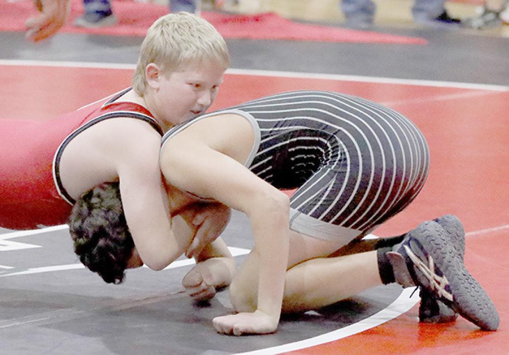 Clay Orten took third place in the 127-130 B weight class. Photos by Debb Gracey