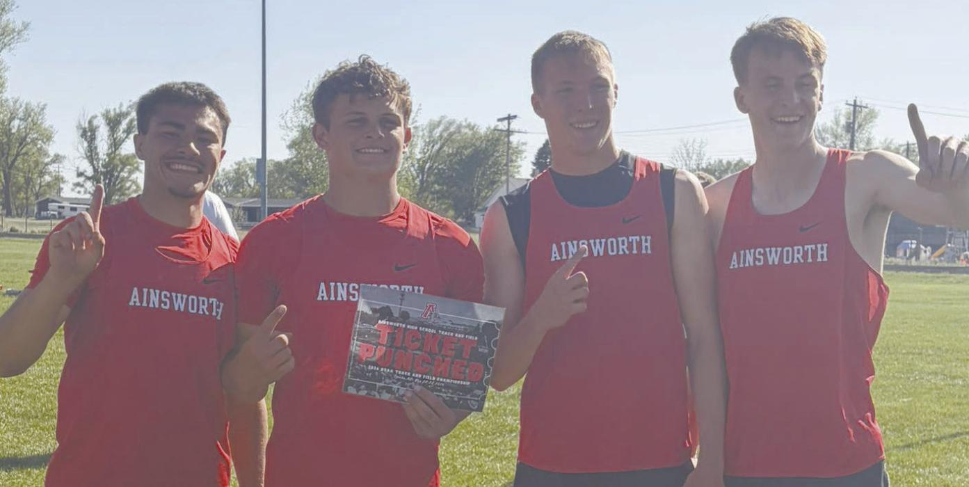 The boys 4x400 meter relay team of Chris Fernandez, Zaine Evans, Jacob Ortner and Graham Duester will compete at the state meet at 5:55 p.m. on Saturday, May 23.