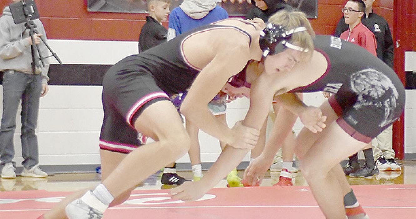 Aiden Jackman defeated Corbin Burgess of Centura by an 8-1 decision at the Anselmo-Merna Invitational.