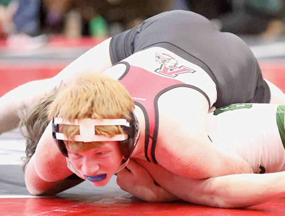 Sam Titus, 138 lbs., won by fall in 4:37 over Jayden Shepherd of Central City.