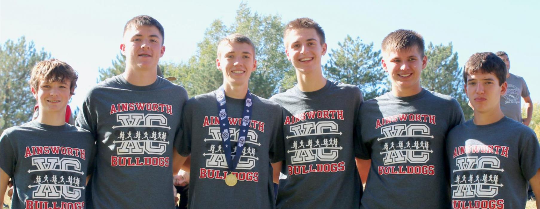 The Ainsworth Boys Cross Country Team placed fifth in Class D at the NSAA State Cross Country Meet on October 22nd. Team members were (left to right) Logan Schroedl, Trey Appelt, Ty Schlueter, Ben Flynn, Tommy Ortner and Corbin Swanson.