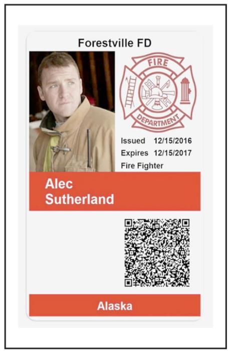 Shown above is an example of a Salamander ID Card. Salamander is a checkin system for emergency response personnel and equipment.