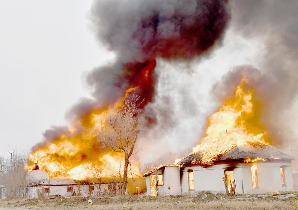 Ainsworth Fire Department Burns Ainsworth Livestock Auction as Training Aid