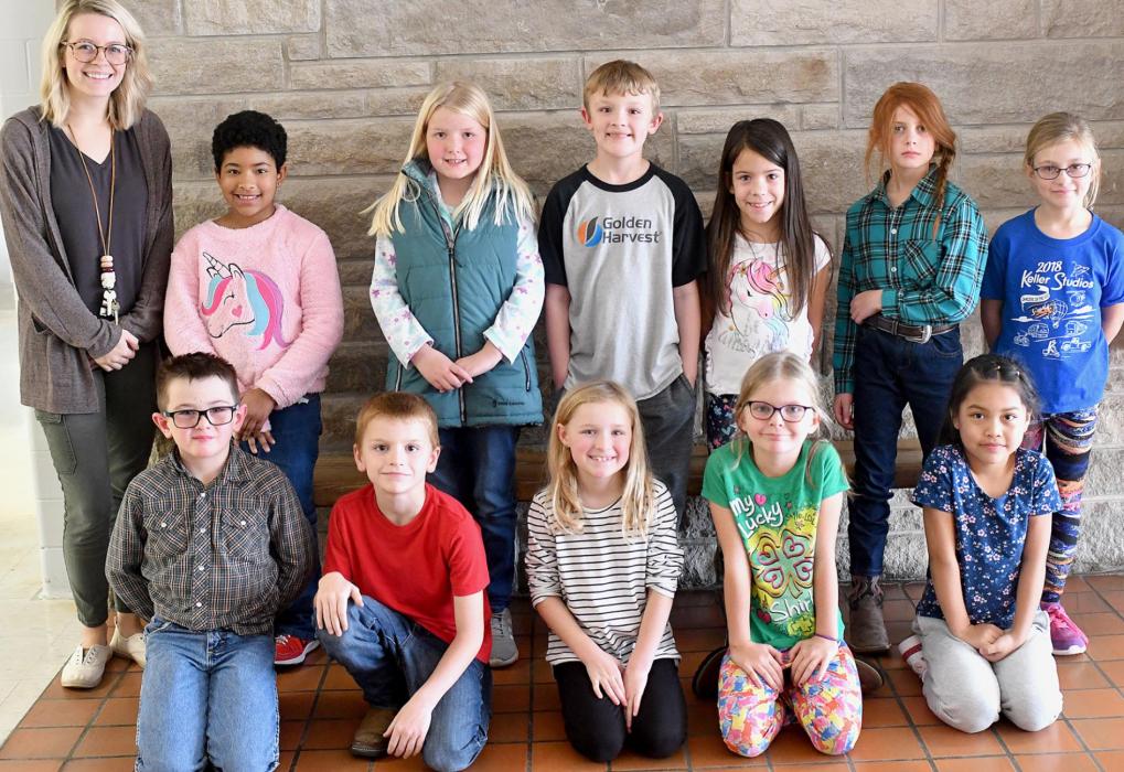 Mrs. Martin’s second graders share many things to be thankful for. Her students are (Front Row - Left to Right): Barrett Alberts, Jaxson Fiello, Gracie Gillespie, Emma Lambrecht and Emily Serrano Escobar; (Back Row - Left to Right): Mrs. Martin, Ariyah Voss, Rainey Painter, Jackson Moody, Stella Lentz, Monroe Buckles and Kimberlyn Doke. Not pictured is Mackenzie Ward.
