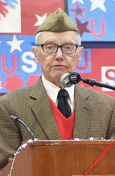 Jerry Ehlers served as the Master of Ceremonies during the 2022 Veterans Day Program put on by Ainsworth Community Schools. He welcomed everyone to the event to help honor our veterans.