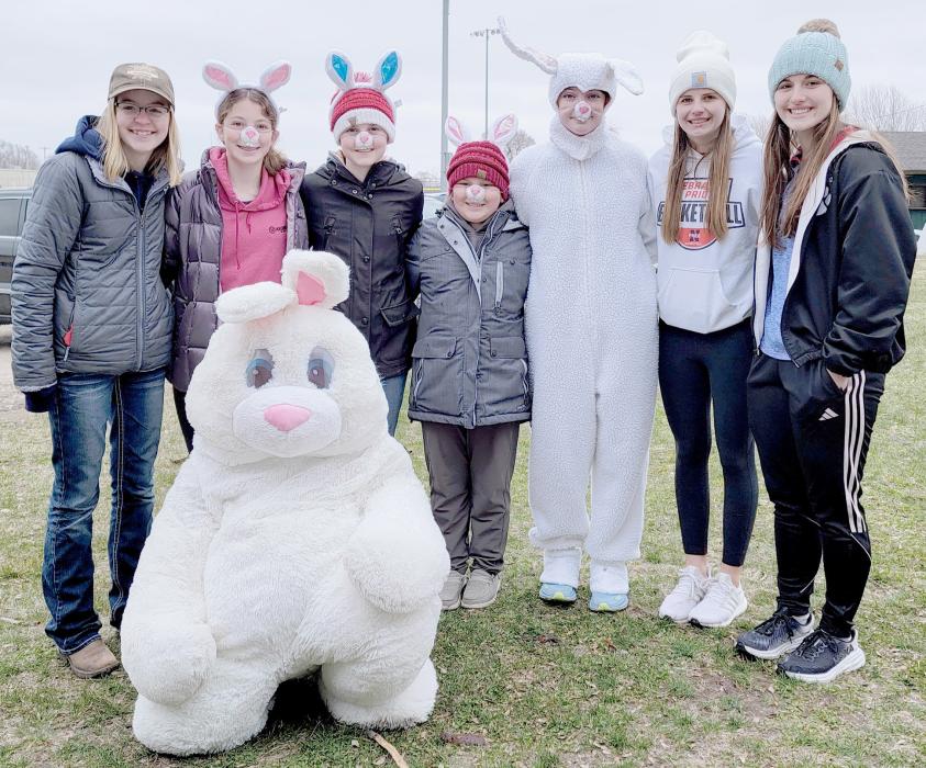 On Saturday, March 30th, the Ainsworth American Legion and Auxiliary put on their annual Easter Egg Hunt at East City Park. Helping to hide the 696 plastic eggs were Junior Legion Auxiliary members Eliesha Moravec, Reagan Moody, Gracyn Sisson, Ava Barthel, Payton Moody, Jaylee Good and Willa Flynn. Not pictured was Terrin Barthel.