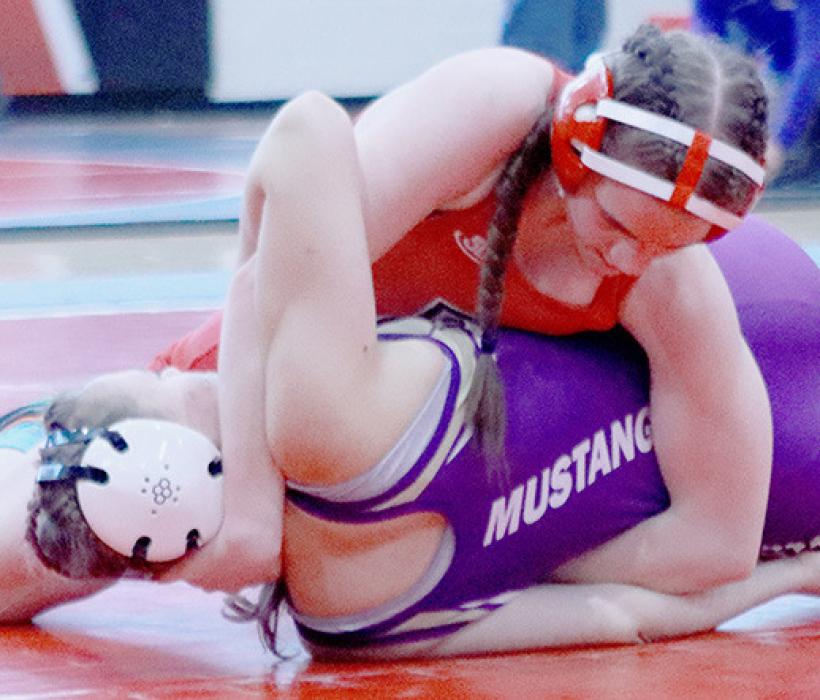 Nelly Hoche, 120 lbs., took third place at the 2024 Ainsworth Invitational.