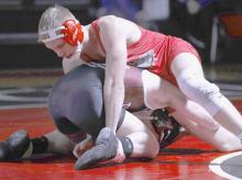 Landon Holloway pinned Malachi Bronchobill of Todd County in 1:25.
