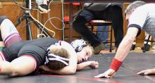 Jolyn Pozehl wrestled to first place in the 114 pound weight class at the Sandhills Invitational held in Stapleton on December 11th. Pozehl pinned Shania Wear of Gothenburg in the 1st Place Match in 2:58.