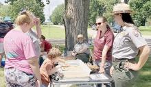 National Park Rangers from the Niobrara Scenic River had a table top dig of fossils found in the area for young people.