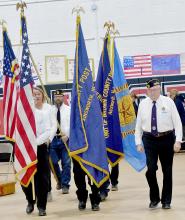 Posting and retiring of the colors was done by members of the Ainsworth American Legion and Auxiliary.