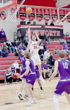 Trey Appelt led the Bulldogs with 21 points and 16 rebounds in their win over the Burwell Longhorns.
