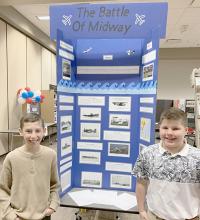 Callen Pierce and Beau Ortner’s exhibit was on the Battle of Midway.