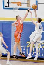 Carter Nelson recorded nine blocked blocked shots along with his 19 points against the West Holt Huskies.