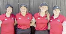 Ainsworth golfers competing at O’Neill were (Left to Right) Jaden Appleman, Hannah Beel, Terra Shoemaker and Jordan Beatty.