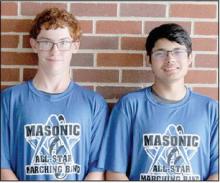 William Biltoft and Colby Beegle participated in the 28th Annual Masonic All-Star Marching Band.