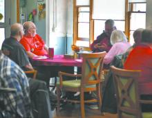 Residents at the Sandhills Care Center ate Thanksgiving food with friends and family during the family thanksgiving meal.