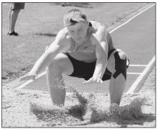 Carter Nelson took first place in the Long Jump and High Jump, setting a new school record in the High Jump at 6’ 8.25”.
