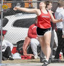 Kaitlyn Nelson threw for first place in the Discus with a throw of 120’ 5.5” and took second in the Shot Put with 40’ 5.25”.