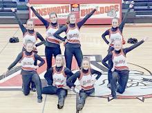 During the D1-6 Boys Basketball District Finals on Saturday, February 24th, the Ainsworth Pom Squad performed a routine to “Footloose”. Performing were (Front Row - Left to Right): Breanna Fernau, Cheyan Temple, Taylor Allen and Kiley Orton; (Back Row - Left to Right): Tessa Barthel, Katherine Kerrigan, Miah Ortner and Terrin Barthel.