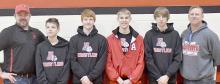 The Ainsworth Boys Wrestling Team completed their 2024 season at Districts in Weeping Water. Team members competing were (Left to Rigt) Head Coach Jake Graff, Holden Beel, Sam Titus, Aiden Jackman, Jackson Irwin and Assistant Coach Wade Alberts.