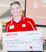 Sam Wilkins recently won a prize in the university’s 3-21 Quick Pitch competition and earned a guaranteed spot to participate in the center’s New Venture Competition in April.