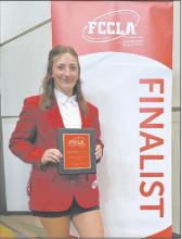 Ainsworth’s Addilyn Doke placed second at the National FCCLA Competition in Orlando, Florida, last July. She presented a jumpsuit in the Fashion Construction category.