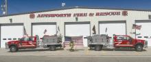 The Ainsworth Fire and Rescue teams honored the victims of 9/11 with a display on Friday, September 11, the 25th anniversary of the terrorist attack.