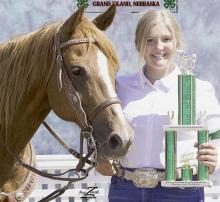 Kora Winkelbauer of Brewster and her gelding Poco Dot Ike were the Champions in the Junior Pole Bending competition. Kora and Colinn are the children of Bradley and Stacy Winkelbauer of Brewster, NE.
